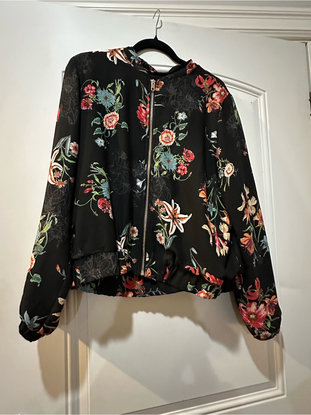 Dalia Black Floral Bomber Jacket